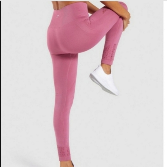 Gymshark Pants - Gymshark pink energy + seamless 7/8 legging